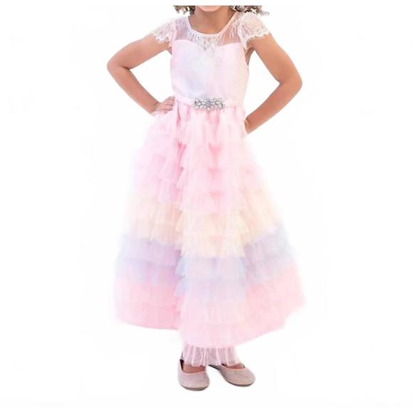 open lace back dress RARE EDITIONS Toddler Girls Sleeveless Sequin and Ombre Cascade Skirt –  Toodle Treasures main image 1